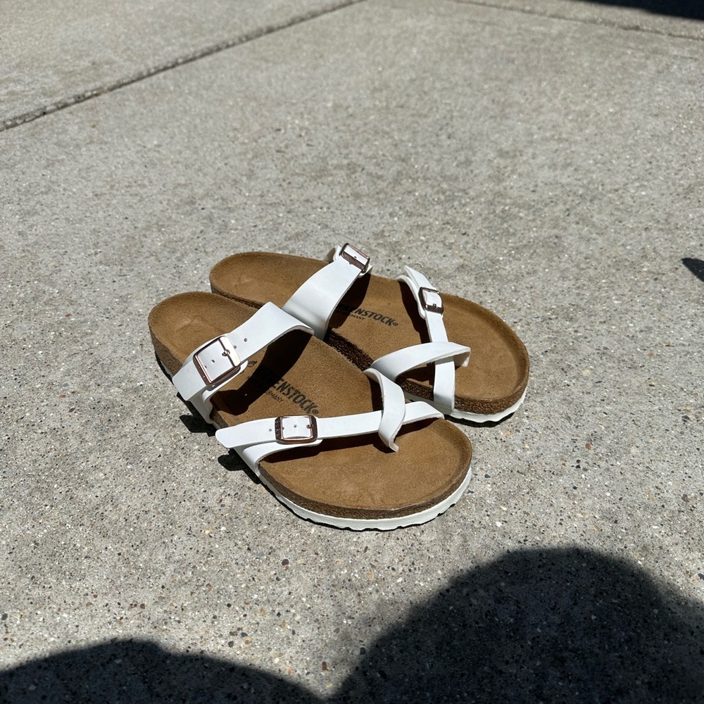 Birkenstock White Cross-Strap Sandals